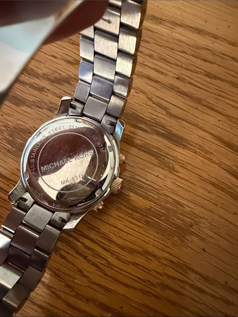 Michael Kors Silver and Rose Gold Women's Chronograph Bracelet Watch